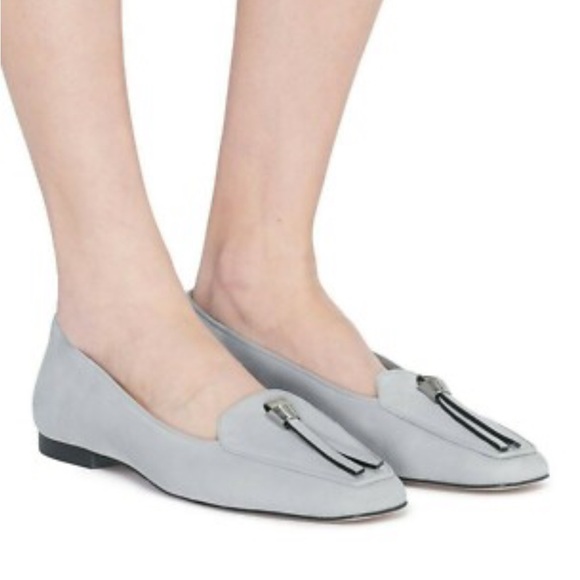 Stuart Weitzman Turquoise Slipknot Suede Flats with Gold Accents!NEW - Picture 3 of 9